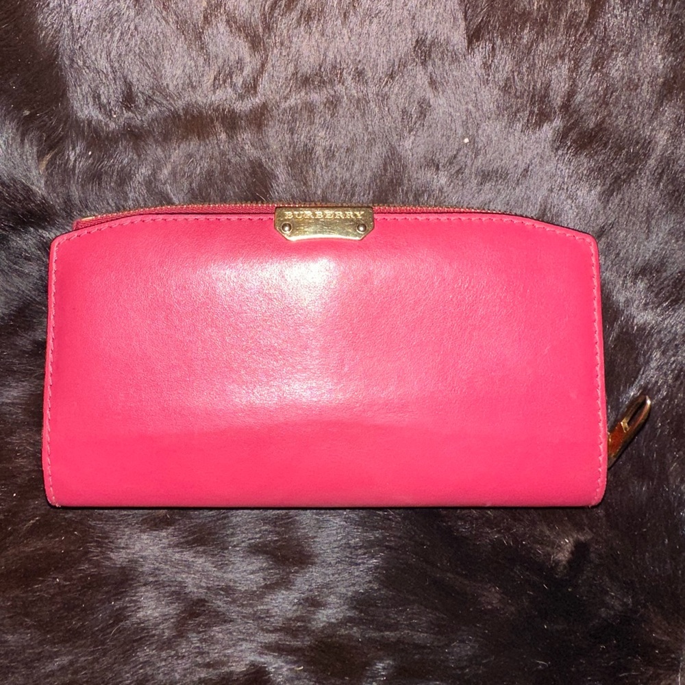 Red Burberry Long Wallet
